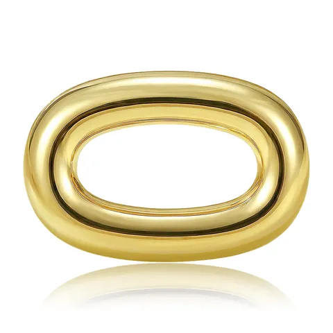 Minimalist Stainless Steel Double Oval Ring Brooch For Women Men Geometric Collar Pin Suit Jacket Vest Accessory Gold Silver Plated Lapel Pin Jewelry