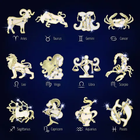 Spilla da Balia per Spilla da Balia con Dodici Costellazioni dello Zodiaco in Lega di Moda Coreana in Oro Argento Intarsiato con Distintivo di Decorazione di Abbigliamento in Cristallo Regalo per Uomo Donna Gioielli