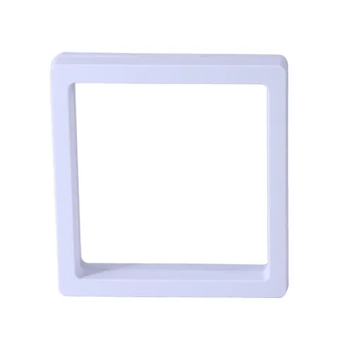 Support d'Affichage de Cadre Flottant 3D en Plastique Moderne Carré Boîte de Rangement de Bijoux en Film PE Transparent Étanche à la Poussière Vitrine