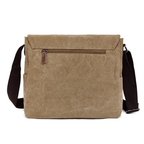Men's Canvas Crossbody Bag Casual Vintage Messenger Bag Business Commute Shoulder Bag Large Capacity