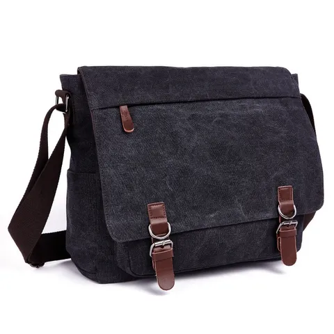 Ανδρική Vintage Canvas Messenger Bag Casual Crossbody Shoulder Bag Multi-Pocket Business Laptop Bag Retro Travel Satchel