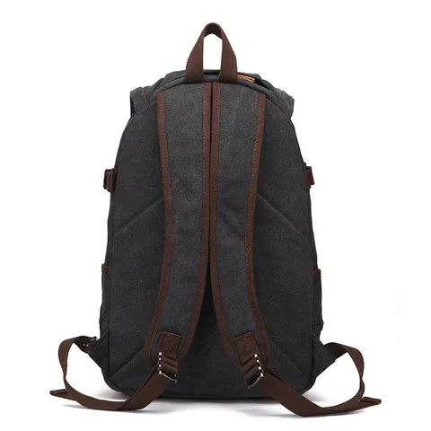 Andriko Casual Megalis Horitikotitas Canvas Backpack Vintage Urban Minimalist Water-Resistant Laptop School Travel Bag