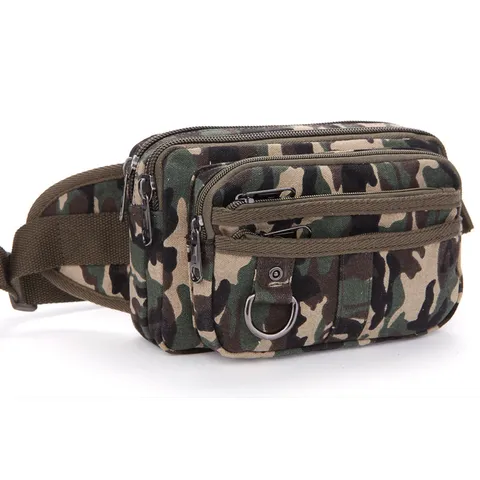 Andrikē Casual Canvas Tsanta Mesīs Pollaplōn Tsepon Fanny Pack Vintage Camouflage Tsanta Stithous