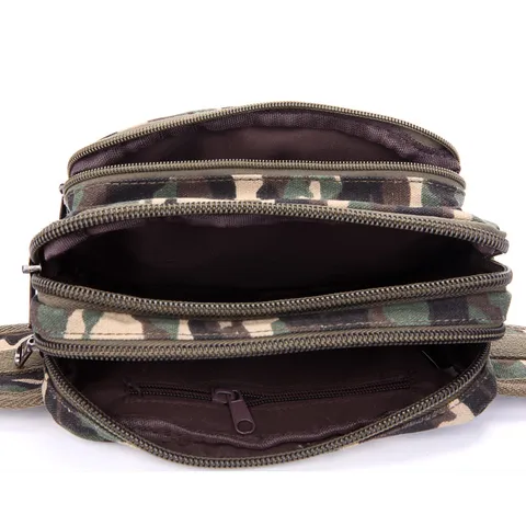 Andrikē Casual Canvas Tsanta Mesīs Pollaplōn Tsepon Fanny Pack Vintage Camouflage Tsanta Stithous