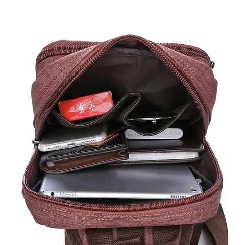Andriki Casual Canvas Tsanta Sthtous Monohwromi Moda Sling Bag Taxidi Epicheirisi Crossbody Tsanta Kathimerini