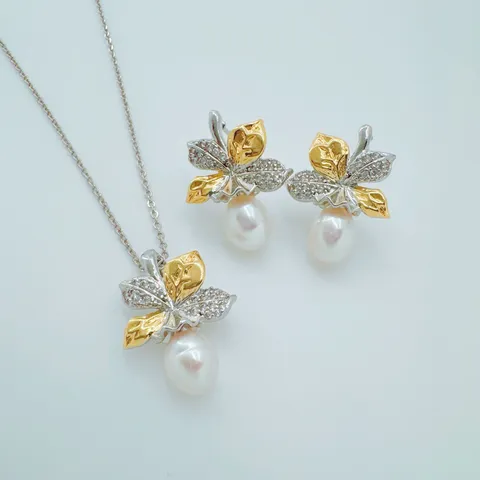 Kupfer Ahornblatt Anhänger Ohne Kette Ohrstecker Für Damen Strass Künstliche Perle DIY Schmuck Zubehör