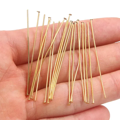 Stainless Steel T-Head Pins For DIY Jewelry Making Gold Silver Color Metal Headpins Findings For Earrings Necklaces Bracelets Beading Supplies