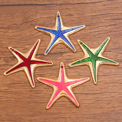 Ciondolo a Stella Marina in Lega Grande Stella Marina Smalto Charm per Fai da Te Accessori per la Creazione di Gioielli Moda Oceano Tema Accessorio Donna Gioiello