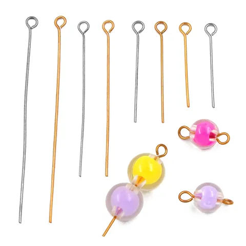 Clous à Œillet en Acier Inoxydable Accessoires de Création de Bijoux DIY Métal Or Argent pour Bracelets Colliers