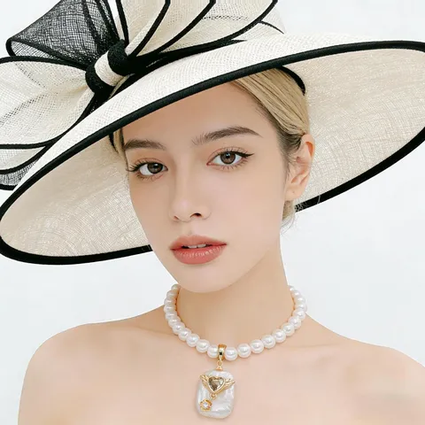 Barock Süßwasserperle Anhänger Luxus Vergoldet Kupfer Strass Hase Herzform Vielseitiger Abnehmbarer Verschluss Anhänger Ohne Kette Für Halskette Schmuck Geschenk Damen