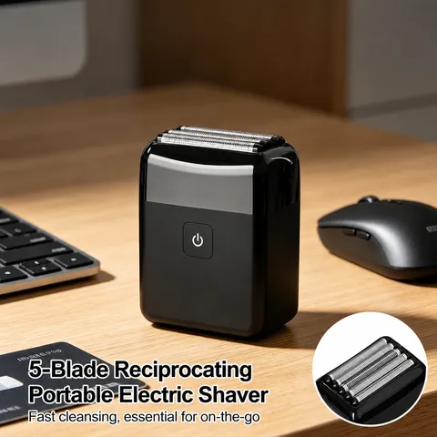 Portable Electric Shaver For Men Five Floating Heads Wet And Dry Rechargeable Waterproof Cordless Beard Trimmer Grooming Tool