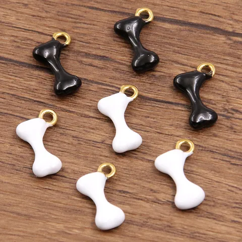 Edelstahl Knochen Anhänger Emaille Tropföl Charms Für DIY Halskette Armband Schmuckherstellung Zubehör Kleine Knochen Schmuck Erkenntnisse