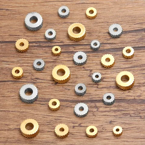 Perles Intercalaires en Engrenage d'Acier Inoxydable Perles Amples Texturées à Fleur Ronde pour DIY Fabrication de Bijoux Bracelet Collier Accessoires Or Acier