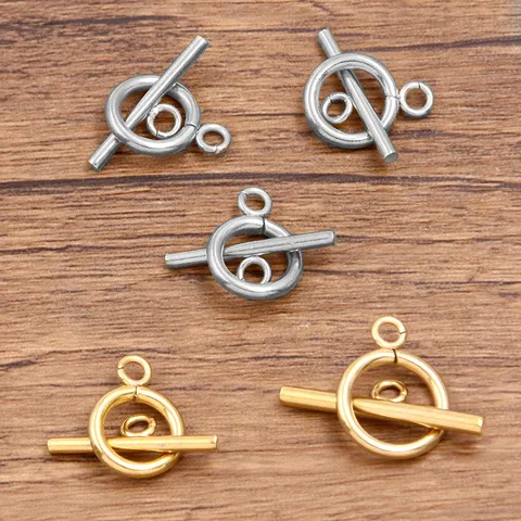Stainless Steel Toggle Clasp Round Smooth OT Buckle For DIY Necklace Bracelet Making Findings Handmade Jewelry Accessories Gold Silver