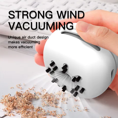 Portable Mini Desktop Vacuum Cleaner Rechargeable Handheld Dust Sweeper For Office School Home Student Table Cleaning
