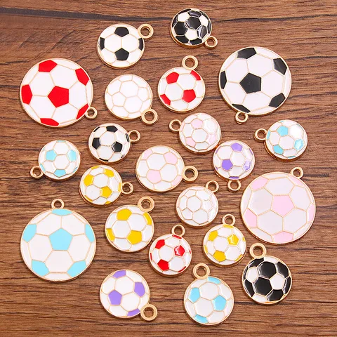 Alloy Football Volleyball Charms Sport Soccer Ball Pendants Enamel DIY Jewelry Making Accessories Necklace Bracelet Charm