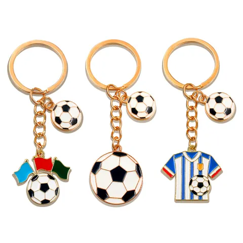 Portachiavi Calcio Lega Goccia d'Olio Sport Anello Chiave Souvenir Mondiale Per Fan Studenti Trofeo Metallo Maglia Regalo