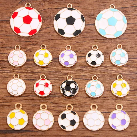 Alloy Football Volleyball Charms Sport Soccer Ball Pendants Enamel DIY Jewelry Making Accessories Necklace Bracelet Charm