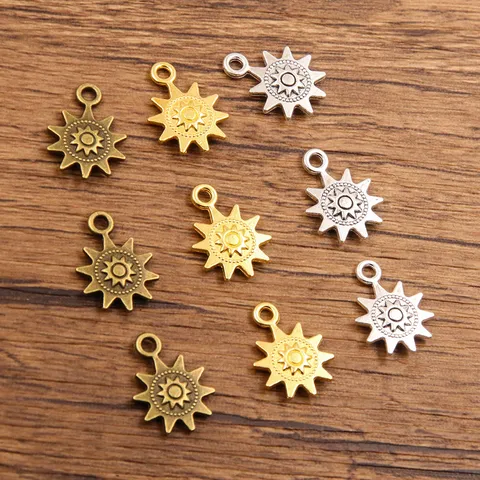 Steampunk Zahnrad Sonne Charms Zinklegierung Doppelseitige Solar Anhänger Komponenten Für DIY Schmuckherstellung Bastelzubehör