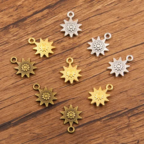 Steampunk Zahnrad Sonne Charms Zinklegierung Doppelseitige Solar Anhänger Komponenten Für DIY Schmuckherstellung Bastelzubehör