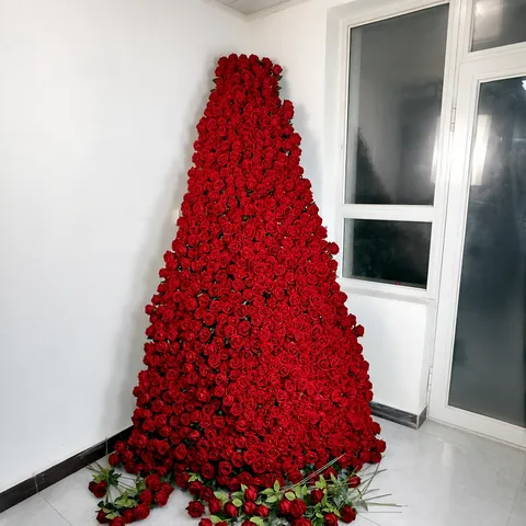 Artificial Rose Stem Silk Flower Velvet Feel Fake Rose For Wedding Home Decor Romantic Floral Arrangement