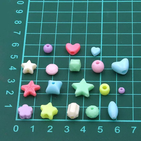 Mischung Acryl Harz Perlen Bunte Herz Stern Geometrische Zwischenperlen Für Kinder DIY Handwerk Armband Kette Schmuckherstellung Zubehör