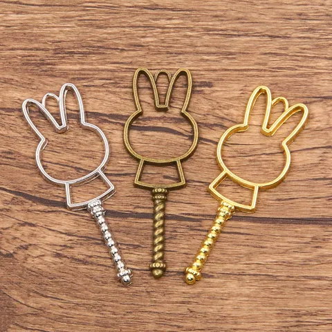 Legierung Hohl Hase Rahmen Charms Für Harz Epoxy Blank Anhänger Offene Lünette Schalen DIY Handwerk Schmuckherstellung Zubehör