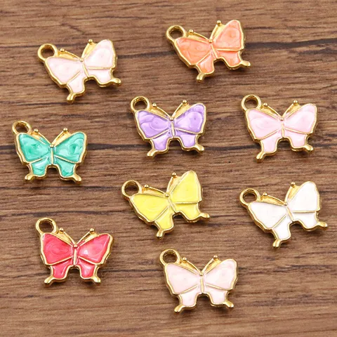 Mariposa Charms Acero Inoxidable 304 Esmalte Colgantes Para Hacer Joyas Bricolage Pulsera Collar Accesorio