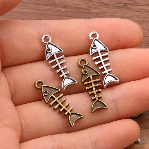 Antique Alloy Fish Bone Charms Fish Spine Skeleton Pendants For DIY Jewelry Making Necklaces Bracelets Accessories Unisex Jewelry