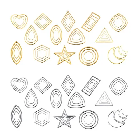 Charms de Cadre de Lunette Géométrique en Acier Inoxydable Plateau de Base de Pendentif Creux Pour la Fabrication de Bijoux en Résine