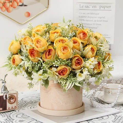 Artificial Peony Flower Bouquet Silk Fake Flowers For Home Wedding Decoration Party Floral Arrangement Table Decor