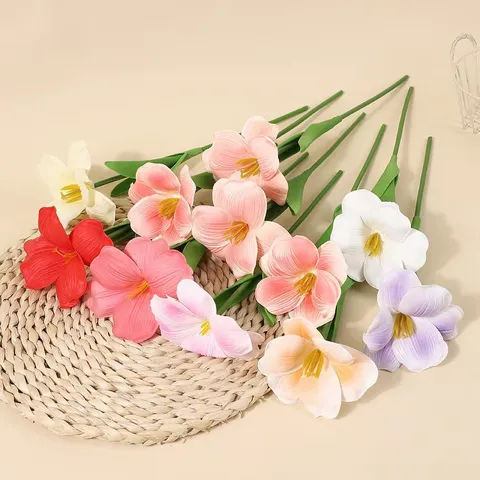 Bouquet di Fiori di Tulipani Artificiali PU Tocco Reale Rosa Fiore Arredamento per la Casa Festa di Matrimonio Finto Composizione Floreale
