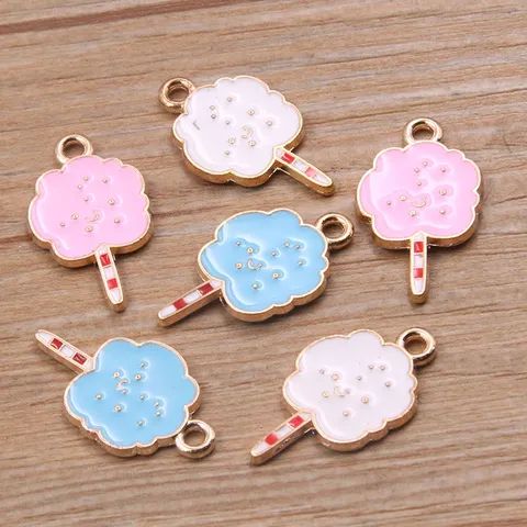DIY Σμάλτο από Κράμα Ζαχαρωτό Charms Με Χαμογελαστό Πρόσωπο Χρυσό Ροζ Μπλε Λευκό Μενταγιόν για Κολιέ Βραχιόλι Κατασκευή Κοσμημάτων