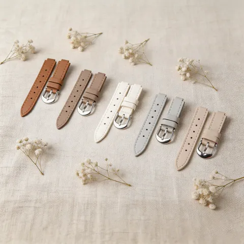 Minimalist Leather Watch Band For Smartwatch Replacement Strap Plain Wristwatch Wrist Band Daily Commute Accessories