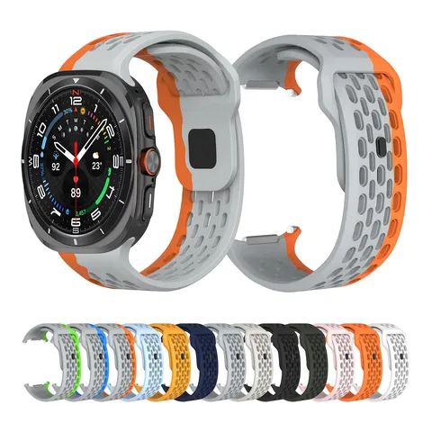 Breathable Silicone Watch Strap For Smartwatch Replacement Mesh Sports Wristband With Secure Square Buckle