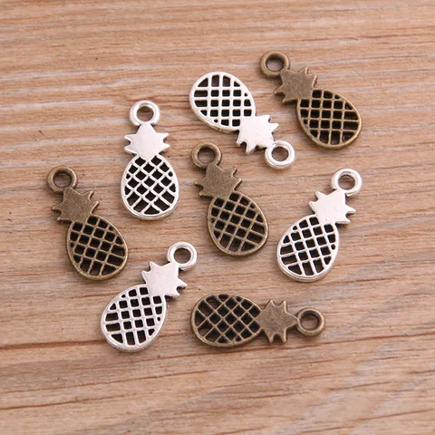 Alloy Pineapple Pendant Charms For DIY Jewelry Making Fruit Charm Antique Silver Bronze Jewelry Findings Necklace Bracelet