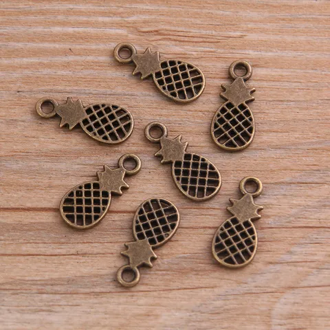 Alloy Pineapple Pendant Charms For DIY Jewelry Making Fruit Charm Antique Silver Bronze Jewelry Findings Necklace Bracelet