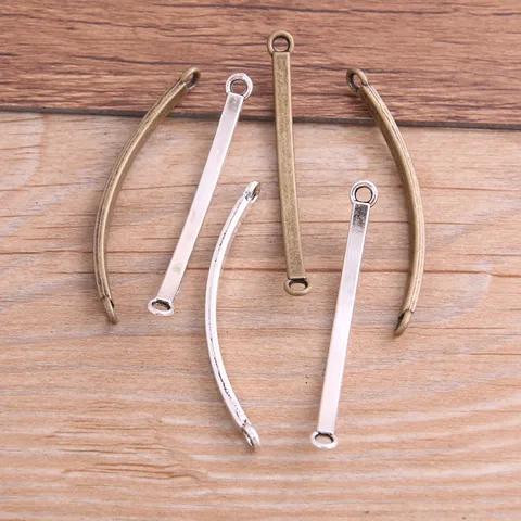 DIY Legierung Gebogene Stabverbinder Zinklegierung Schmuckzubehör Für Halskette Armband Herstellung Antike Bronze Silber Links