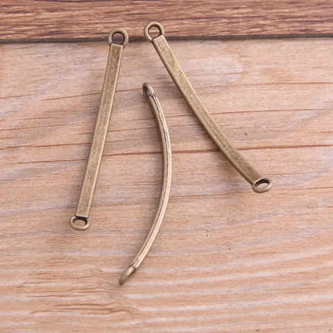 DIY Legierung Gebogene Stabverbinder Zinklegierung Schmuckzubehör Für Halskette Armband Herstellung Antike Bronze Silber Links