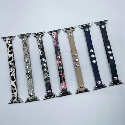 Bracelet de Montre en Cuir Véritable pour Montre Connectée Ultra SE Design à Rivets Bracelet de Remplacement