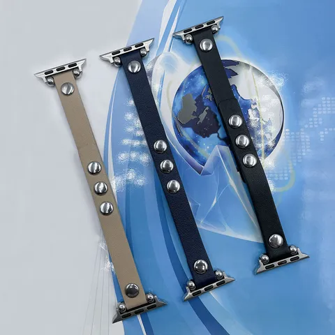 Bracelet de Montre en Cuir Véritable pour Montre Connectée Ultra SE Design à Rivets Bracelet de Remplacement