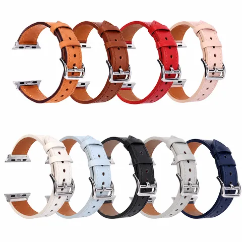 Bracelet de Montre en Cuir Véritable Sangle de Remplacement Compatible Avec Montre Intelligente Style Affaires Minimaliste Accessoire Élégant