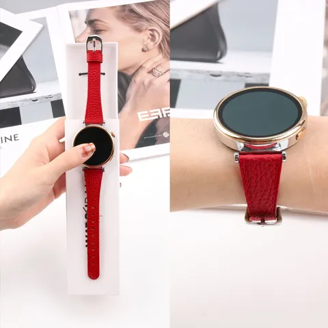 Cinturino per Orologio in Pelle con Motivo Litchi da Donna Design Avvitato per Apple Watch Huawei Smart Watch