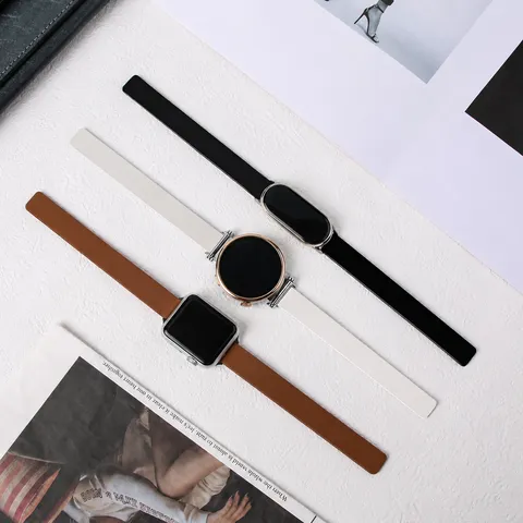 Bracelet de Montre Magnétique en Cuir Bracelet de Remplacement Pour Montre Intelligente Mode Bracelet Accessoires Quotidiens Unisexe