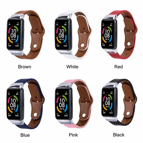 Bracelet de Montre de Rechange en Cuir Véritable pour Bracelet de Fitness Intelligent avec Connecteur Métallique Style Décontracté Polyvalent