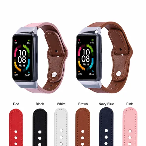 Bracelet de Montre de Rechange en Cuir Véritable pour Bracelet de Fitness Intelligent avec Connecteur Métallique Style Décontracté Polyvalent