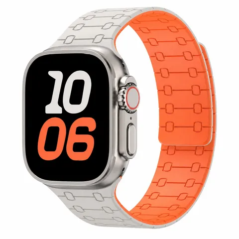 Silicone Magnetic Watch Band For Smart Watch Ultra Series Strap Dual Color Replacement Wristband Sport Accessories