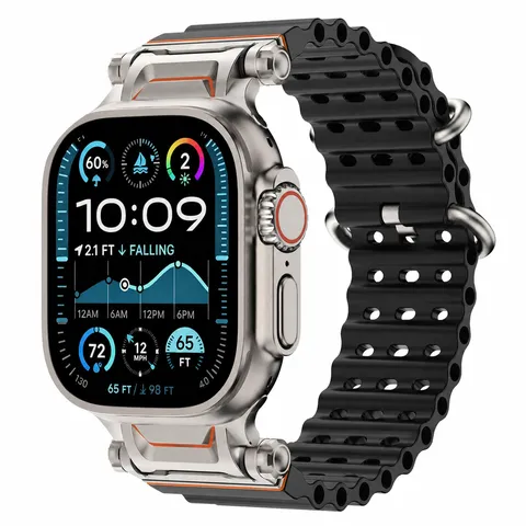 Silicone Ocean Band For Smartwatch Ultra Series 49mm 45mm 44mm 42mm Breathable Sports Replacement Strap Wristwatch Band