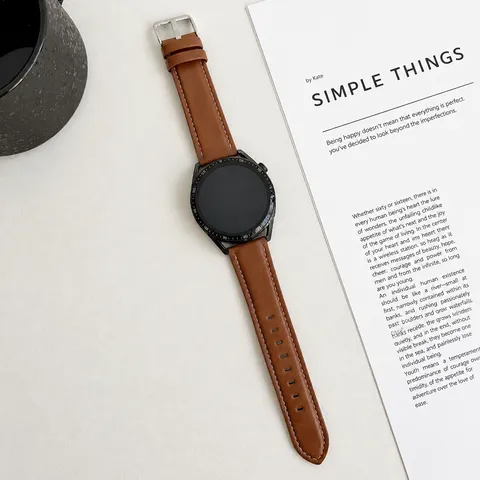 Universal Genuine Leather Watch Band Replacement Strap With Metal Pin Buckle For Smart Watch Fashion Wristband