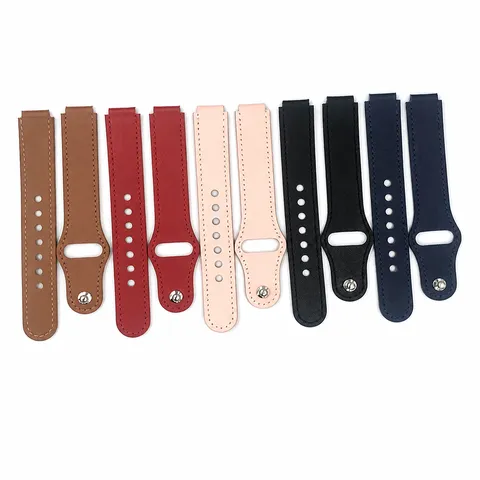 Correa de Reloj de Cuero Auténtico Banda de Repuesto Compatible Con Rastreador de Fitness Inteligente Pulsera Casual